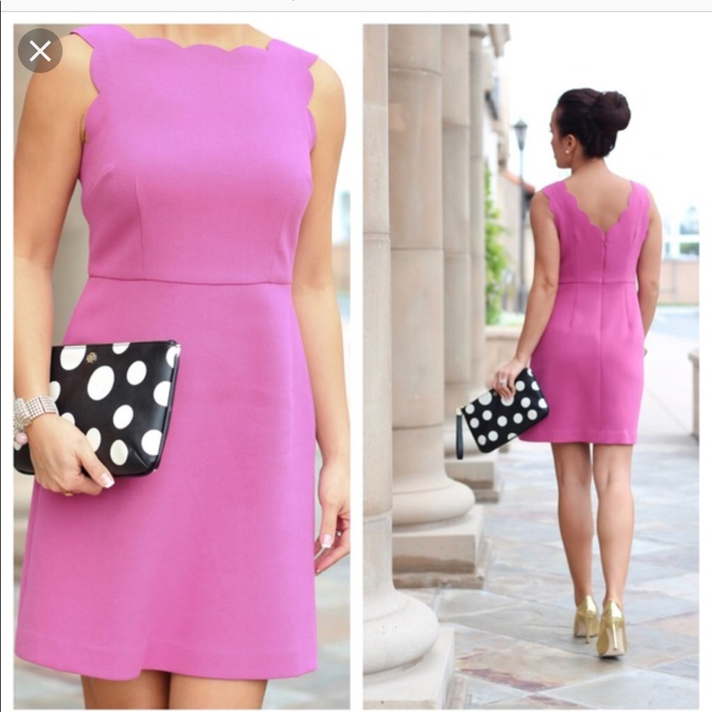 Anne Taylor Loft- Pink Scallop Dress